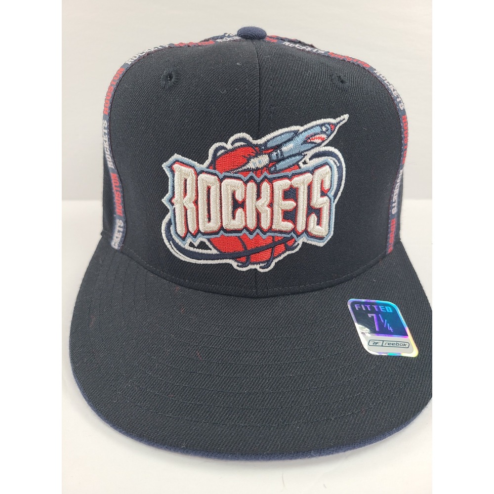 Reebok Houston Rockets Hat Mens 7 1/4 Black Wool Embroidered Logo Basketball NBA